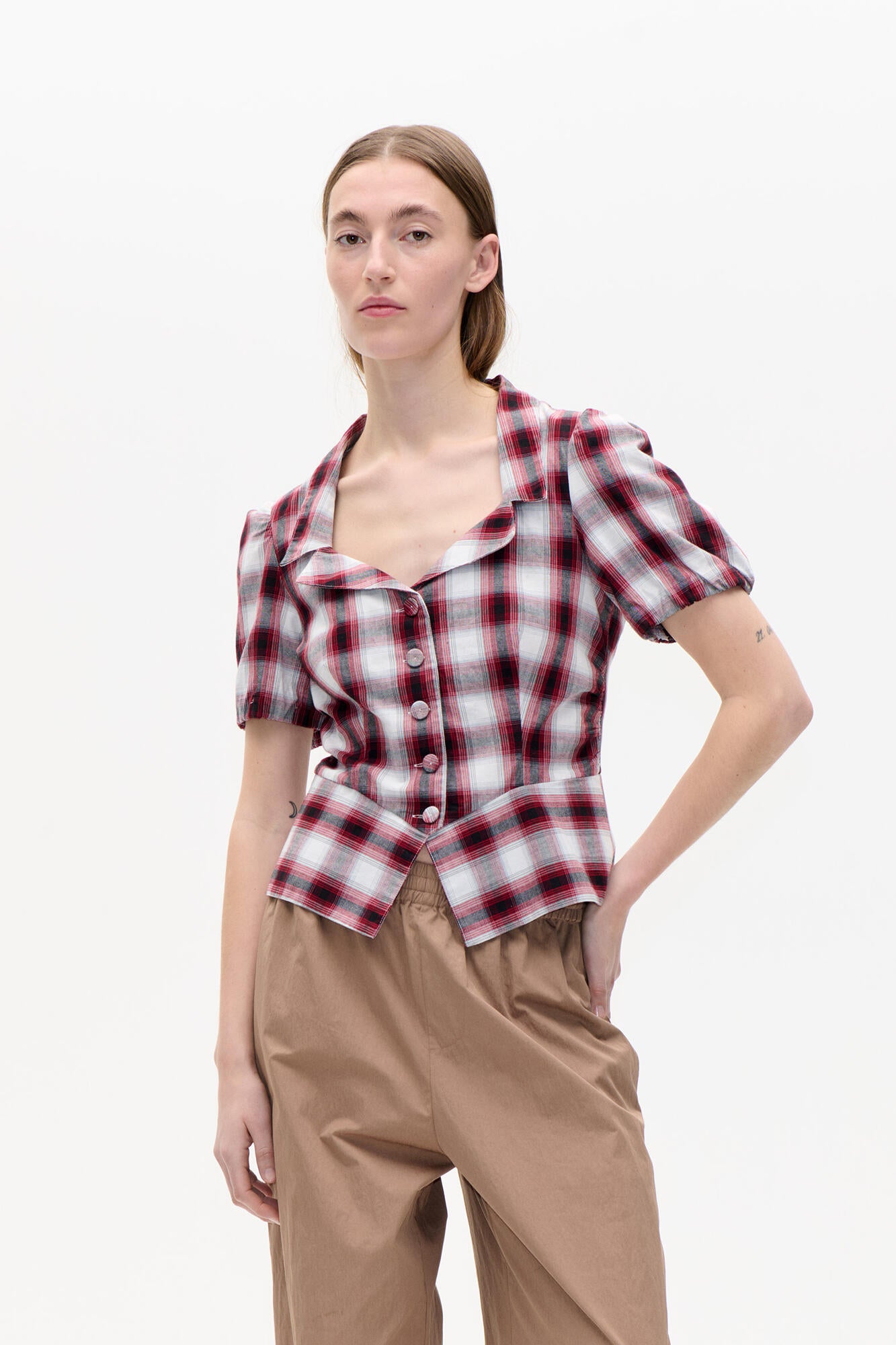 Macaia bluse - Red Check